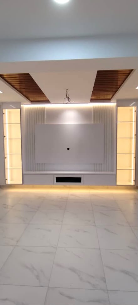 TV Feature Wall dengan LED